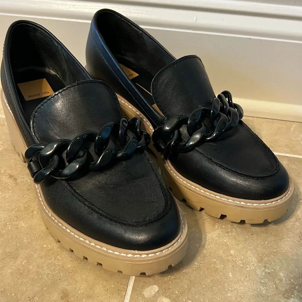 Dolce Vita Sheena Platform Chunky Loafers with Black Chains 9 - Picture 3 of 6